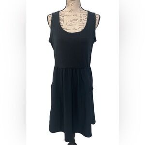 Ascend Black Sleeveless Pocket Tank Dress Size L